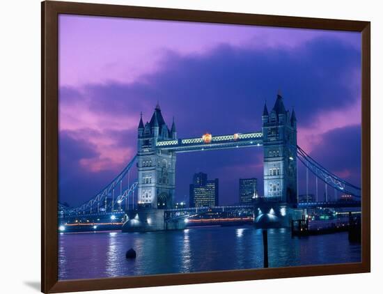 Tower Bridge at Night, London, Eng-Peter Adams-Framed Photographic Print