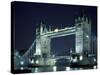 Tower Bridge at Night, London, England-Walter Bibikow-Stretched Canvas