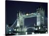 Tower Bridge at Night, London, England-Walter Bibikow-Stretched Canvas