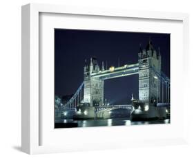 Tower Bridge at Night, London, England-Walter Bibikow-Framed Photographic Print