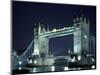 Tower Bridge at Night, London, England-Walter Bibikow-Mounted Photographic Print
