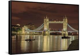 Tower Bridge at Night. London. England-Tom Norring-Framed Stretched Canvas