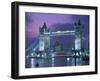 Tower Bridge at Night, London, UK-Peter Adams-Framed Premium Photographic Print