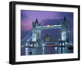 Tower Bridge at Night, London, UK-Peter Adams-Framed Premium Photographic Print