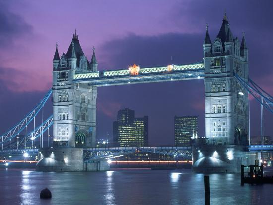 'Tower Bridge at Night, London, UK' Photographic Print - Peter Adams ...