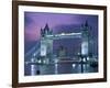 Tower Bridge at Night, London, UK-Peter Adams-Framed Photographic Print