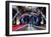 Tower Bridge at night, with light trails, London-Ed Hasler-Framed Photographic Print