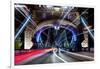 Tower Bridge at night, with light trails, London-Ed Hasler-Framed Photographic Print