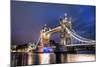 Tower Bridge at Night-null-Mounted Art Print