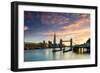 Tower Bridge, Butler's Wharf and The Shard at sunset taken from Wapping, London-Ed Hasler-Framed Photographic Print