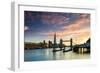 Tower Bridge, Butler's Wharf and The Shard at sunset taken from Wapping, London-Ed Hasler-Framed Photographic Print