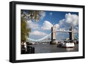 Tower Bridge from the Thames River North Bank, London-Felipe Rodriguez-Framed Photographic Print