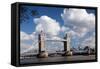 Tower Bridge from the Thames River North Bank, London-Felipe Rodriguez-Framed Stretched Canvas