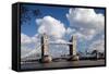 Tower Bridge from the Thames River North Bank, London-Felipe Rodriguez-Framed Stretched Canvas