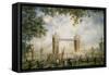 Tower Bridge: from the Tower of London-Richard Willis-Framed Stretched Canvas