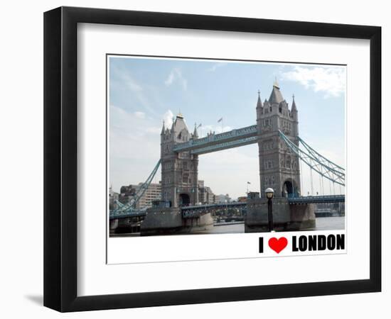 Tower Bridge, I Love London-null-Framed Art Print