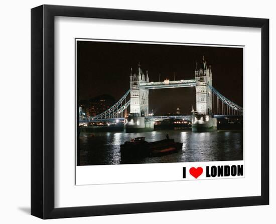 Tower Bridge, I Love London-null-Framed Art Print