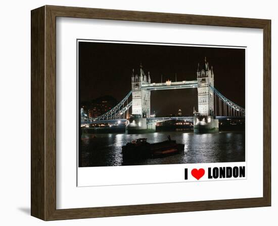 Tower Bridge, I Love London-null-Framed Art Print