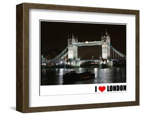 Tower Bridge, I Love London-null-Framed Art Print