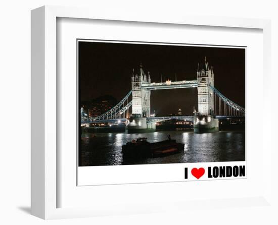 Tower Bridge, I Love London-null-Framed Art Print