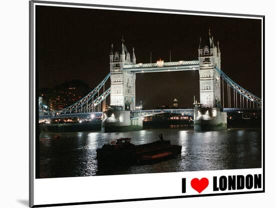 Tower Bridge, I Love London-null-Mounted Art Print