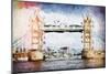 Tower Bridge II - In the Style of Oil Painting-Philippe Hugonnard-Mounted Giclee Print