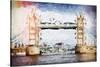 Tower Bridge II - In the Style of Oil Painting-Philippe Hugonnard-Stretched Canvas