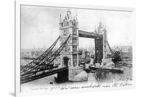 Tower Bridge, London, 1903-Valentine-Framed Giclee Print