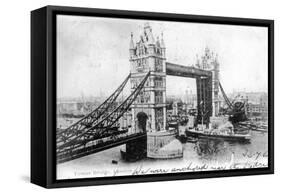 Tower Bridge, London, 1903-Valentine-Framed Stretched Canvas