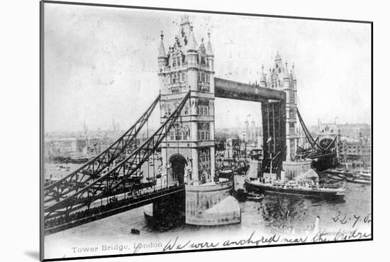 Tower Bridge, London, 1903-Valentine-Mounted Premium Giclee Print