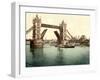 Tower Bridge, London (Hand-Coloured Photo)-English School-Framed Giclee Print