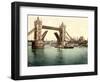 Tower Bridge, London (Hand-Coloured Photo)-English School-Framed Giclee Print