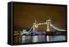 Tower Bridge on the Thames, Brightly Light at Night, London. Uk-Richard Wright-Framed Stretched Canvas