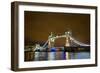 Tower Bridge on the Thames, Brightly Light at Night, London. Uk-Richard Wright-Framed Photographic Print