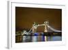 Tower Bridge on the Thames, Brightly Light at Night, London. Uk-Richard Wright-Framed Photographic Print