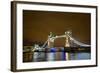 Tower Bridge on the Thames, Brightly Light at Night, London. Uk-Richard Wright-Framed Photographic Print