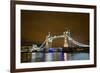 Tower Bridge on the Thames, Brightly Light at Night, London. Uk-Richard Wright-Framed Photographic Print