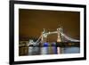 Tower Bridge on the Thames, Brightly Light at Night, London. Uk-Richard Wright-Framed Photographic Print