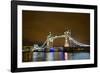 Tower Bridge on the Thames, Brightly Light at Night, London. Uk-Richard Wright-Framed Photographic Print