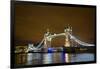 Tower Bridge on the Thames, Brightly Light at Night, London. Uk-Richard Wright-Framed Photographic Print