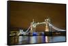 Tower Bridge on the Thames, Brightly Light at Night, London. Uk-Richard Wright-Framed Stretched Canvas