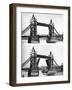 Tower Bridge Open and Closed, London, 1926-1927-McLeish-Framed Giclee Print