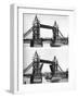 Tower Bridge Open and Closed, London, 1926-1927-McLeish-Framed Giclee Print