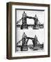 Tower Bridge Open and Closed, London, 1926-1927-McLeish-Framed Giclee Print