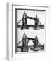 Tower Bridge Open and Closed, London, 1926-1927-McLeish-Framed Giclee Print