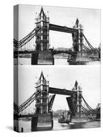 Tower Bridge Open and Closed, London, 1926-1927-McLeish-Stretched Canvas