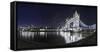 Tower Bridge over the Thames by Night, London, England, Great Britain-Axel Schmies-Framed Stretched Canvas