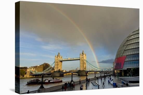 Tower Bridge Rainbow-Charles Bowman-Stretched Canvas