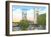Tower Bridge, Sacramento, California-null-Framed Art Print