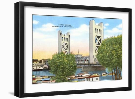 Tower Bridge, Sacramento, California-null-Framed Art Print